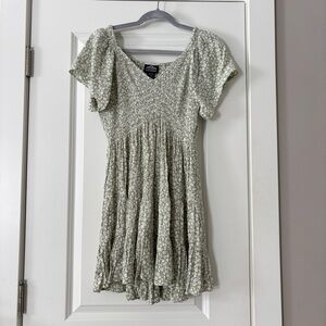 Angie Sage Green Floral Mini Dress